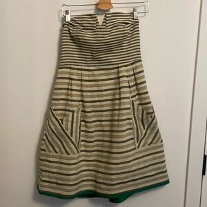 Strapless Anthropologie striped dress